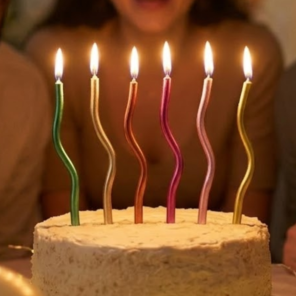Kit 6/12 ou 30 Velas Espiral Metalizadas Bolo Aniversário Festa Decoração Premium — imagem 2 de 2