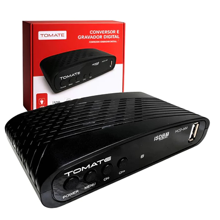 Conversor E Gravador Para TV Antigas Marca Tomate Tv Digital Com Visor MCD-666
