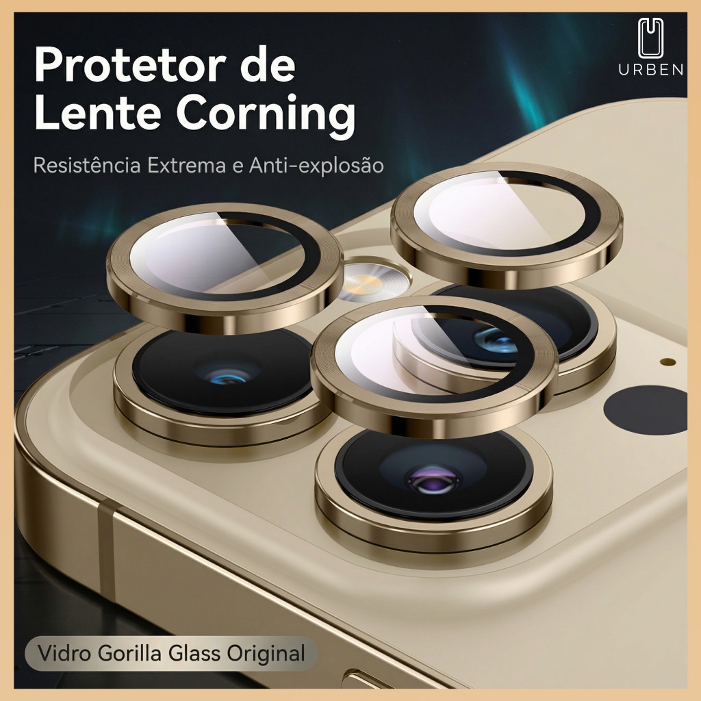 Kit Película Protetora Lente Câmera CD Para iPhone 11 12 13 14 15 16 17PROMAX