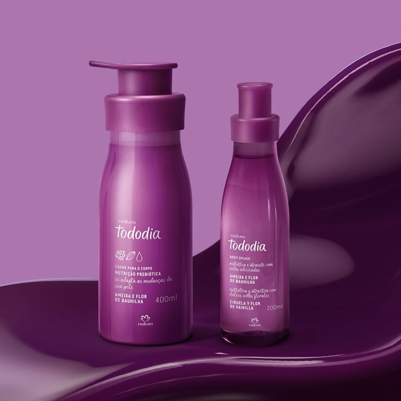 Ameixa e flor de baunilha combo hidratante 400ml e splash 200ml