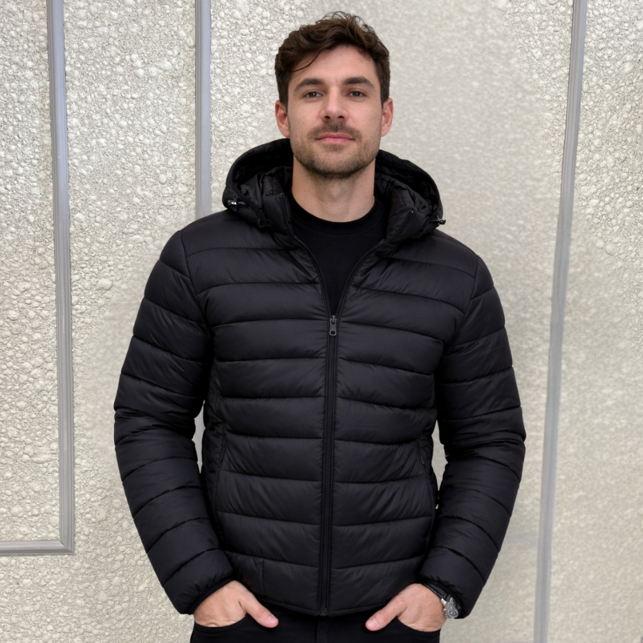 Jaqueta Puffer Masculina Bobojaco Plus Size Corta Vento Reforçada Capuz Removivel