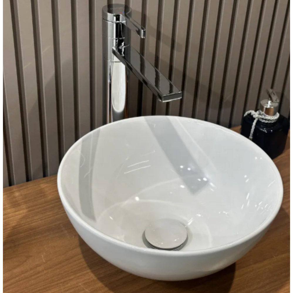 Cuba 32x32 de Porcelana Louça Branca Topázzio com Válvula Click – Para Seu Banhe