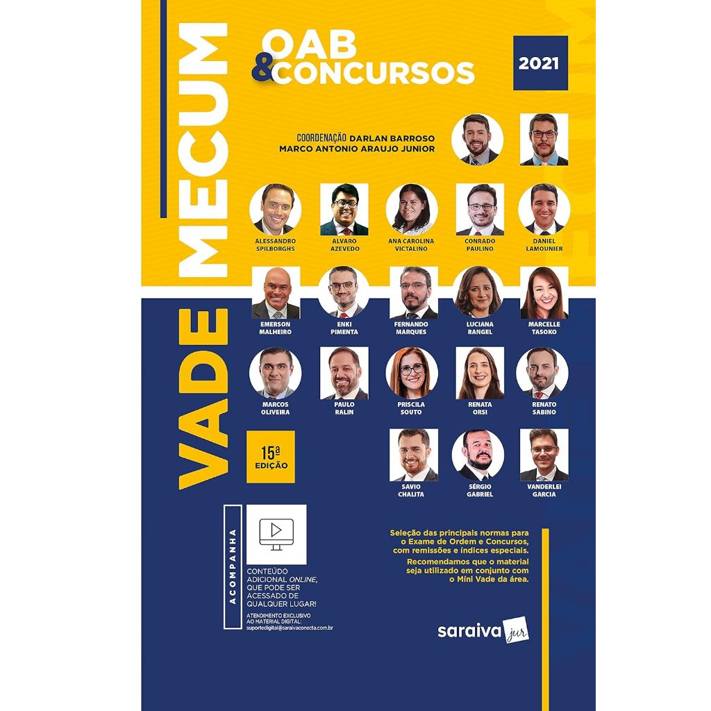 Vade Mecum Oab E Concursos - 15ª Edição 2021
