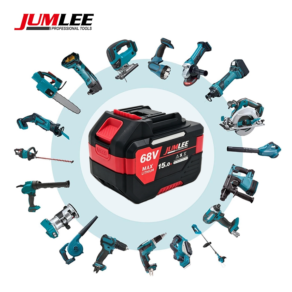 Bateria de Íon de Lítio JUMLEE 68V 15.0Ah (15000mAh) - Alta Capacidade, Multi-Proteção, Compatível com Ferramentas Elétr