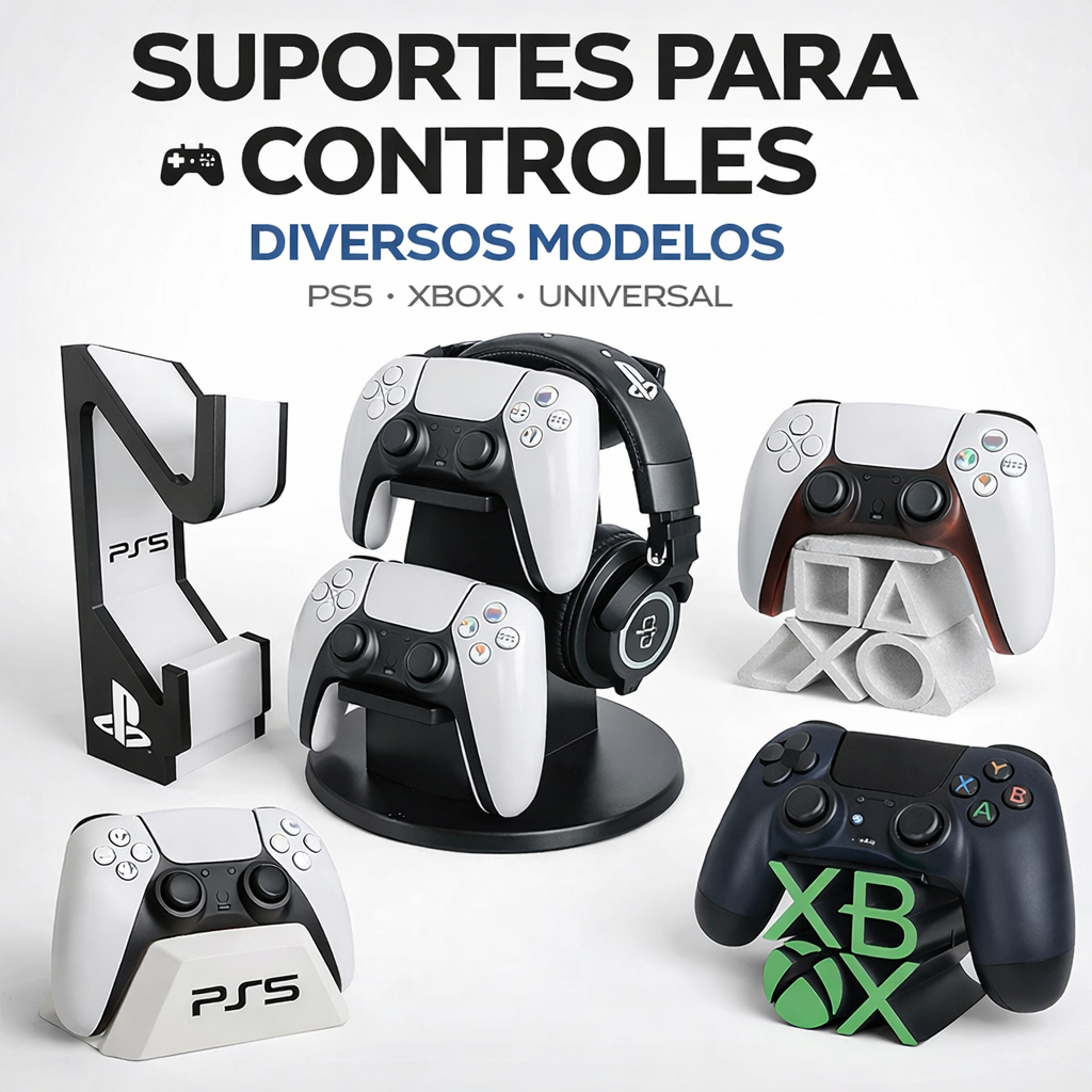 Suporte para Controle Gamer PS5 Xbox PS4 Stand Controle Video Game Mesa Organizador Controle Universal Playstation