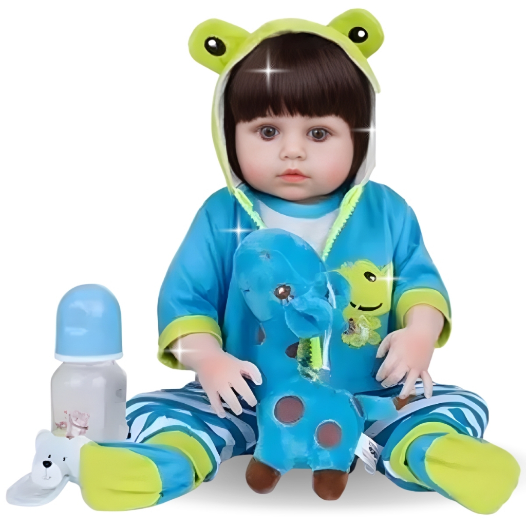 Bonecas Bebê Reborn Sapinho Realista Silicone Alta Qualidade Garoto