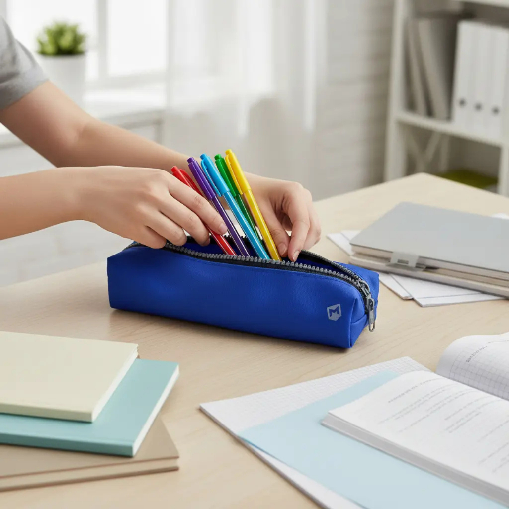 Estojo Tactel Escolar Reforçado 1 Zíper Estojo Escolar