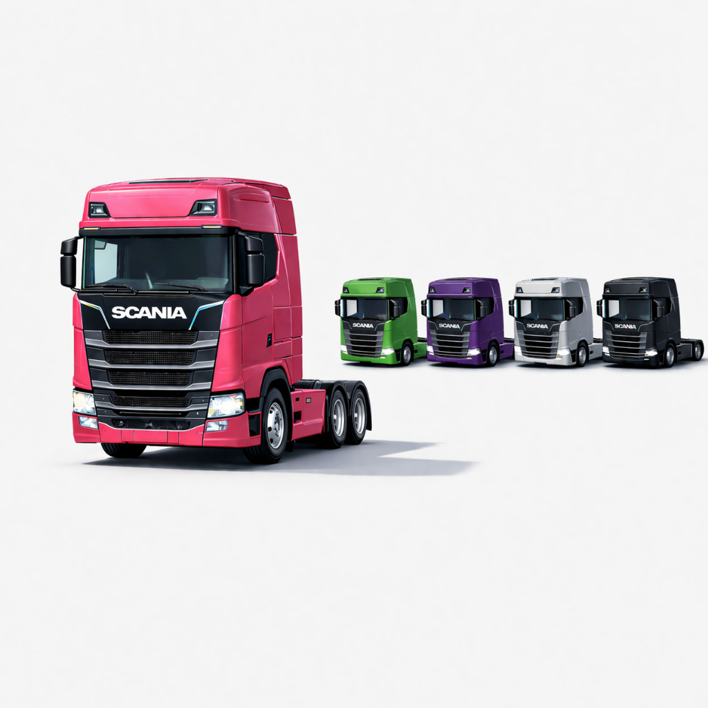 Miniatura Caminhão Scania 7705 Com Som e Luz Cabine Trucado, Basculante em Metal, Pneus de Borracha