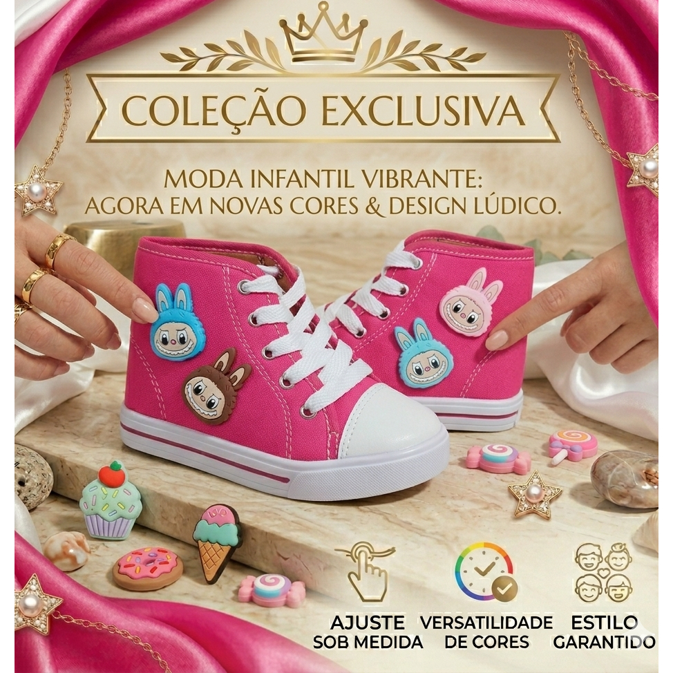 Tênis infantil cano alto  confortável solado borracha cadarço 20 ao 34