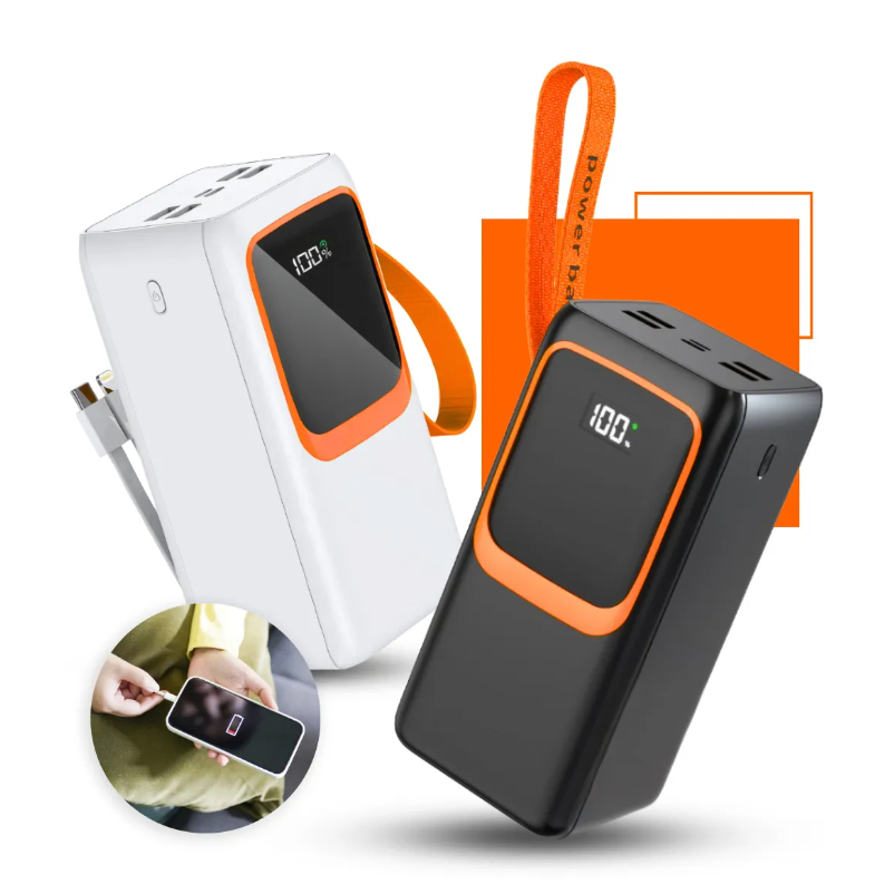 Carregador Portátil Power Bank 50000mah USB Com Cabo Carregamento Turbo