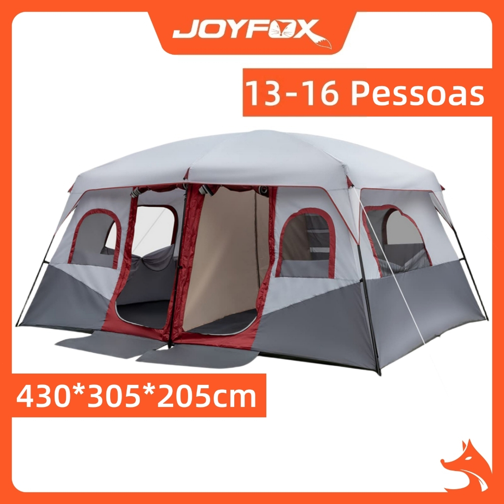 Barraca Camping Familiar 13-16 Pessoas Grande Acampamento 430x305x205cm