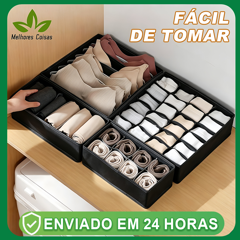 Conjunto de 4 peças Organizadores de Gaveta Dobráveis Para Roupa Íntima Camisa Meias em Oferta na Shopee