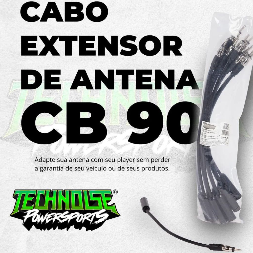 Kit 10 Extensor Adaptador de Antena Cabo 22cm pino Cb90 Technoise Som
