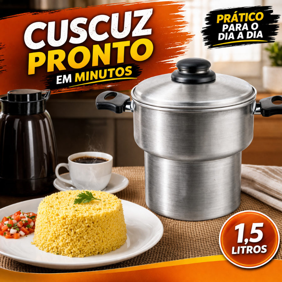 Cuscuzeira Nordestina Alumínio 14cm Legumes Vapor Panela Cuscuzeiro Cozinha