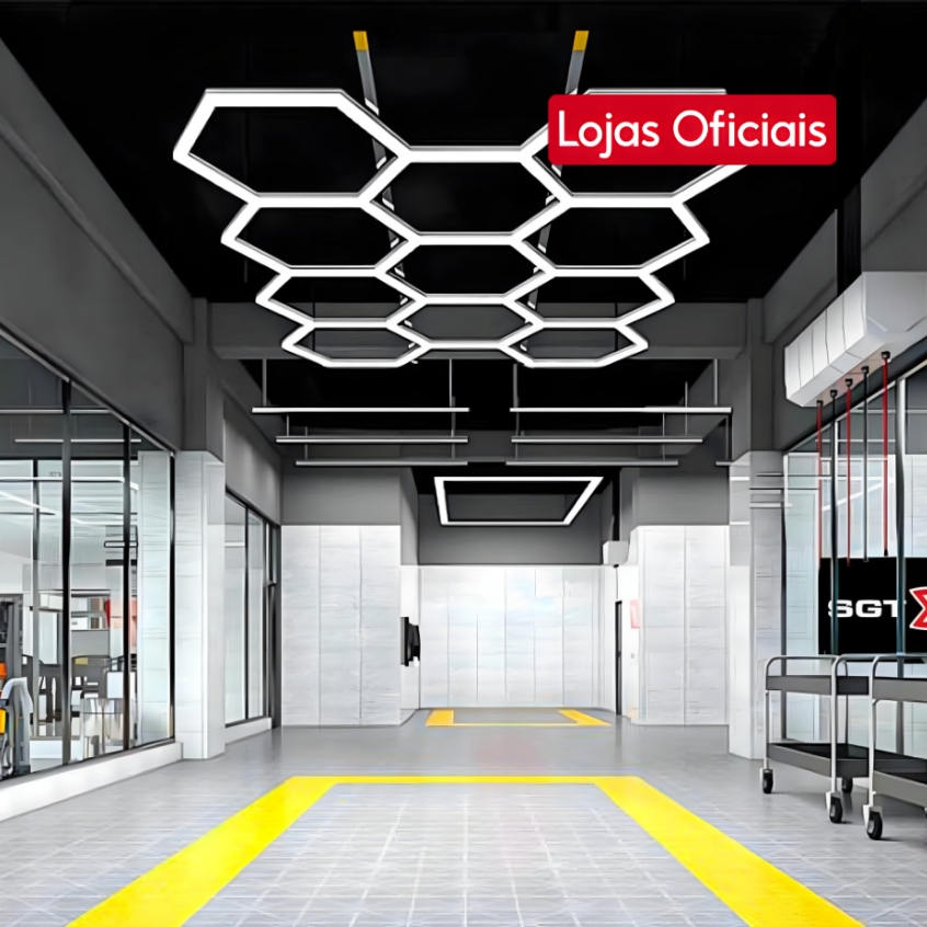 Luminária LED Hexagonal Colmeia 11 Células Sigma CRI90 Bivolt - Estética Automotiva e Garagem em Oferta na Shopee