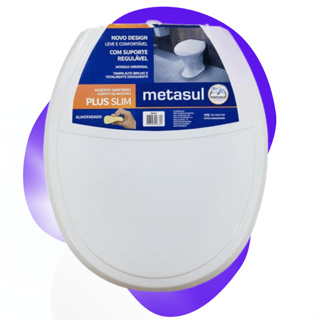 Assento Sanitário Almofadado Básico Plus Slim Branco Metasul em Oferta na Shopee