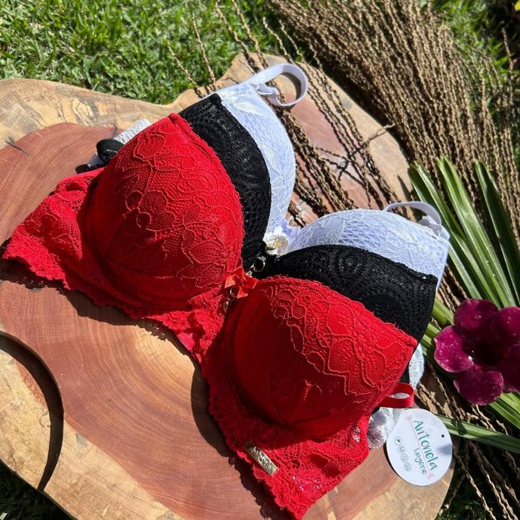 KIT 3 Sutia de BOJO sutiãs com pingente Kit de bojo de renda Sutiã conforto kit