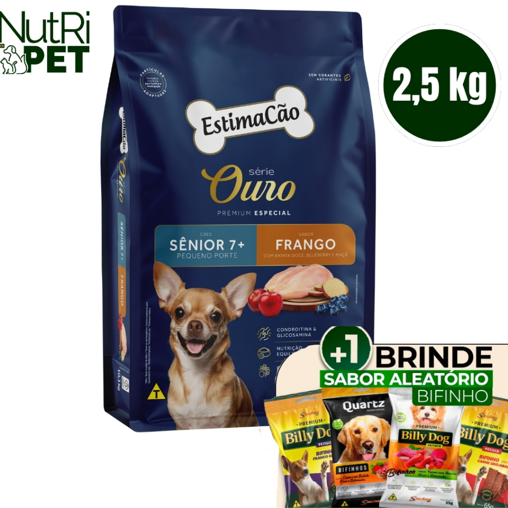 Ração Cães Estimacão Ouro Pequeno Porte Senior 2,5kg