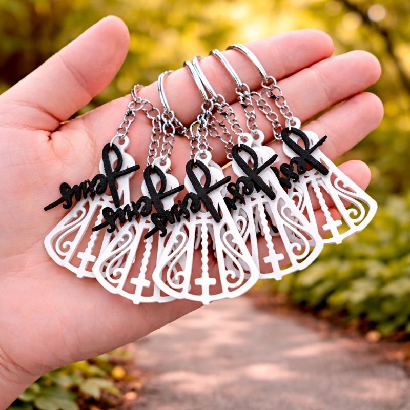 Kit Chaveiro Nossa Senhora + Jesus personalizado– Impressão 3D | Lembrancinha Religiosa | Presente Especial