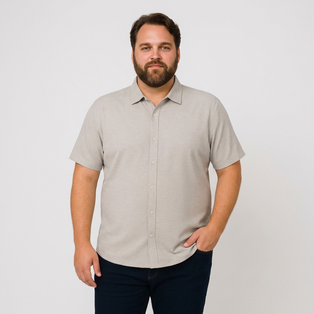 Camisa Social Masculina Plus Size Tipo Linho Texturizada Maior Durabilidade Tecido Premium Promoção