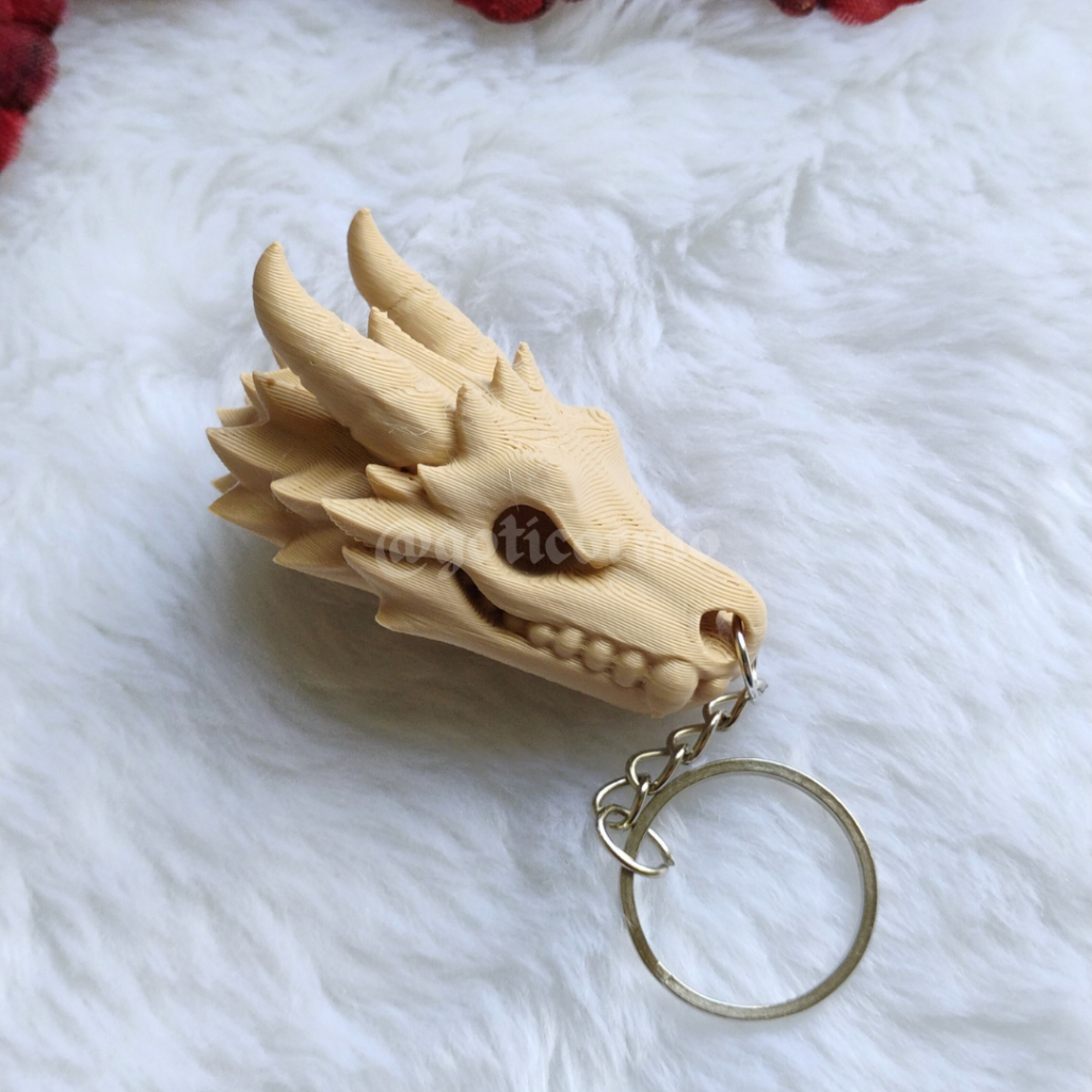 Chaveiro Crânio de Dragão  3D (Acessório Fantasia, Dark, Gótico, Alternativo, Geek, Decorativo)