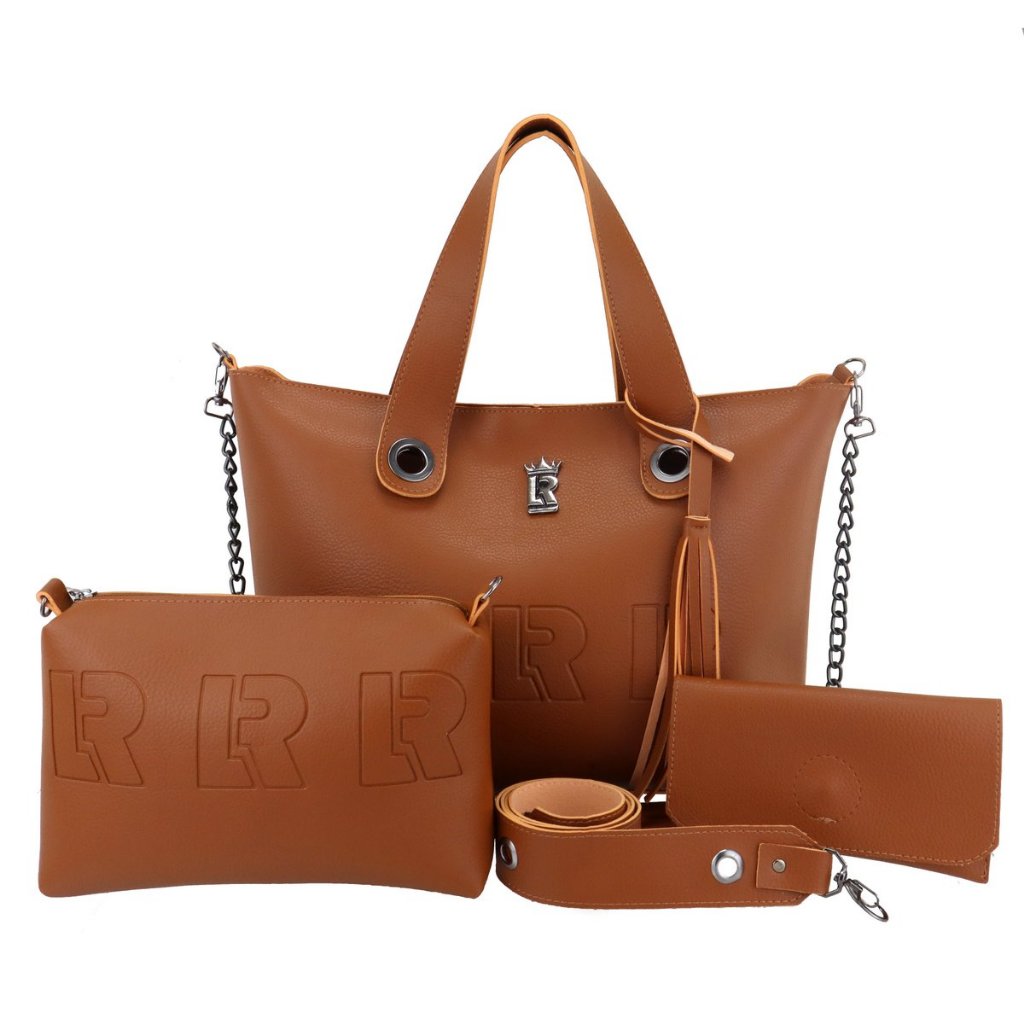 KIT BOLSA FEMININA SACOLA OMBRO NECESSAIRE CARTEIRA LR 06
