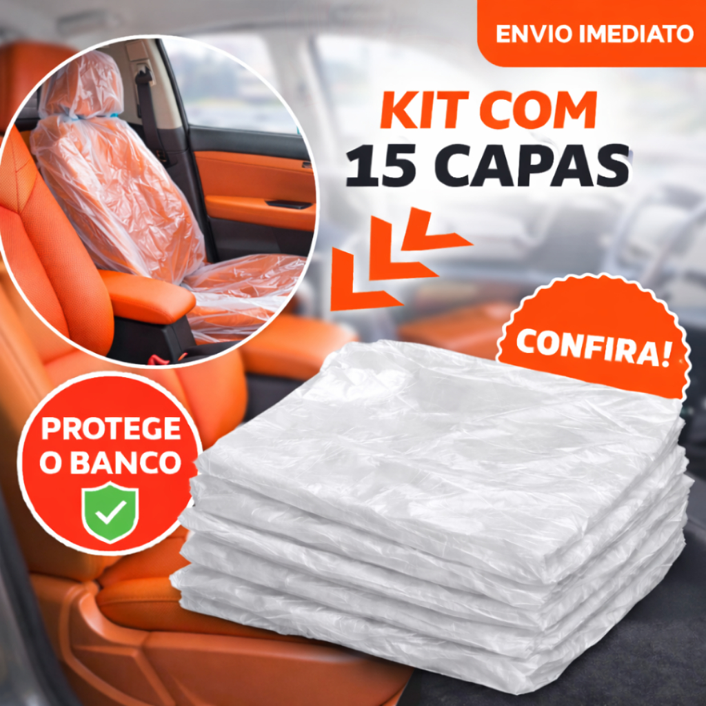 Kit 15 Capas Descartaveis Banco Dianteiro Carro Protecao Plastica Automotiva Universal Oferta Especial