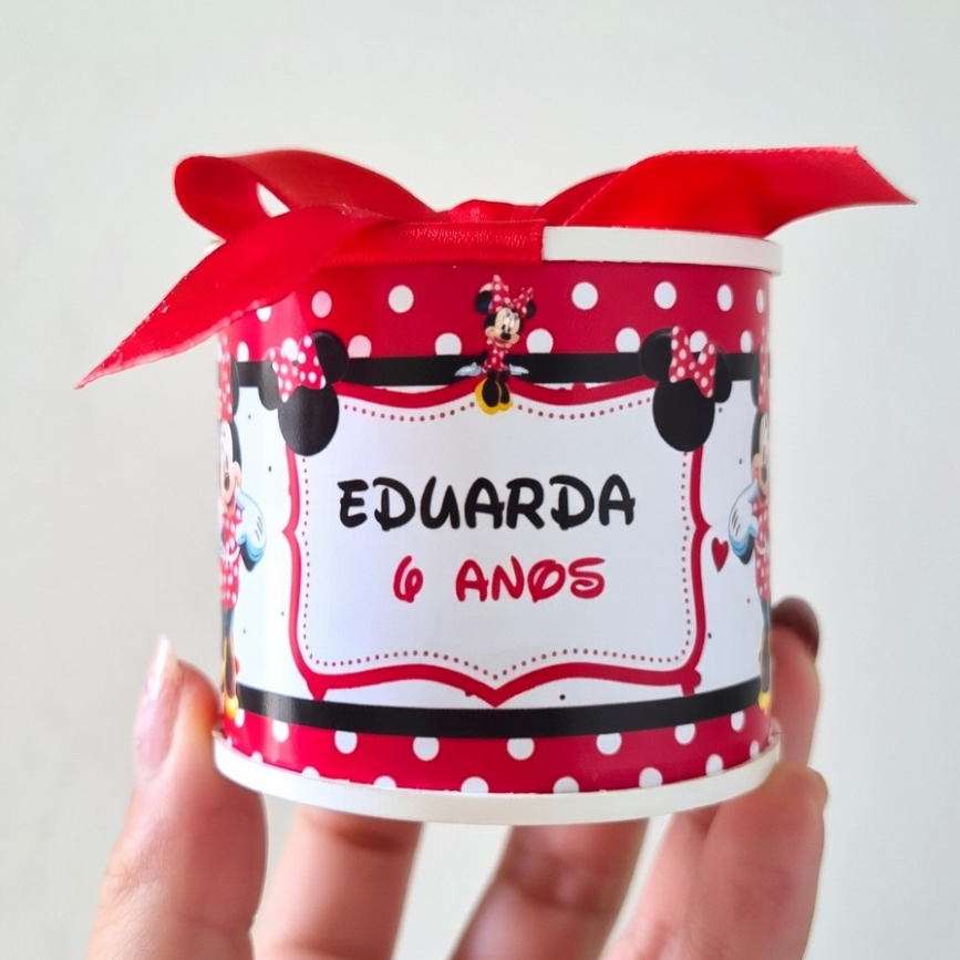 KIT TUBOLATA 5X6 PERSONALIZADA MINNIE - LEMBRANCINHA INFANTIL - ANIVERSÁRIO