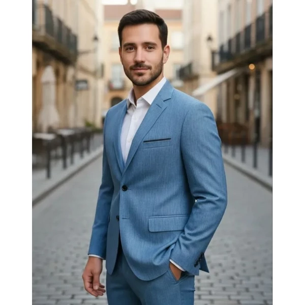 Bleizer Masculino Slim +Calça Social Luxo Terno Completo (Paletó+Calça)