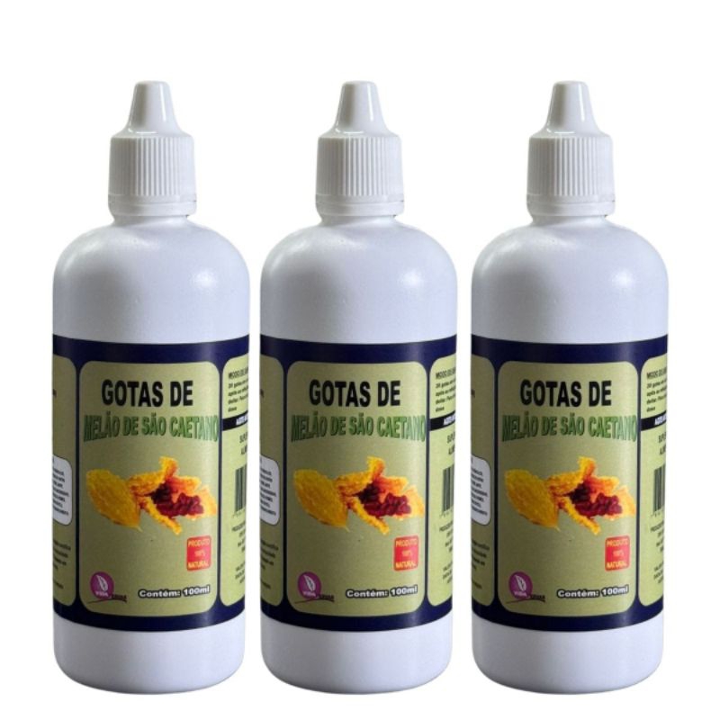 Gotas de Melão de São Caetano 100ml – Kit 2 a 5 Unidades – Suplemento Purificador Natural