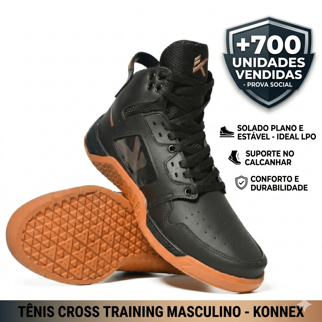 Tênis Masculino Esportivo Cano Alto Academia Treino Crossfit Casual Lançamento Confortável Promoção
