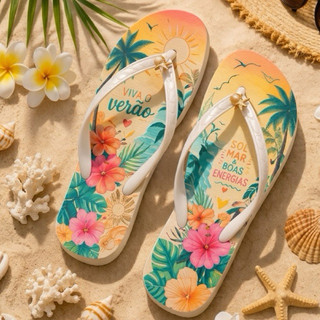 Chinelo ROSI praia personalizado, Chinelo pra praia personalizado