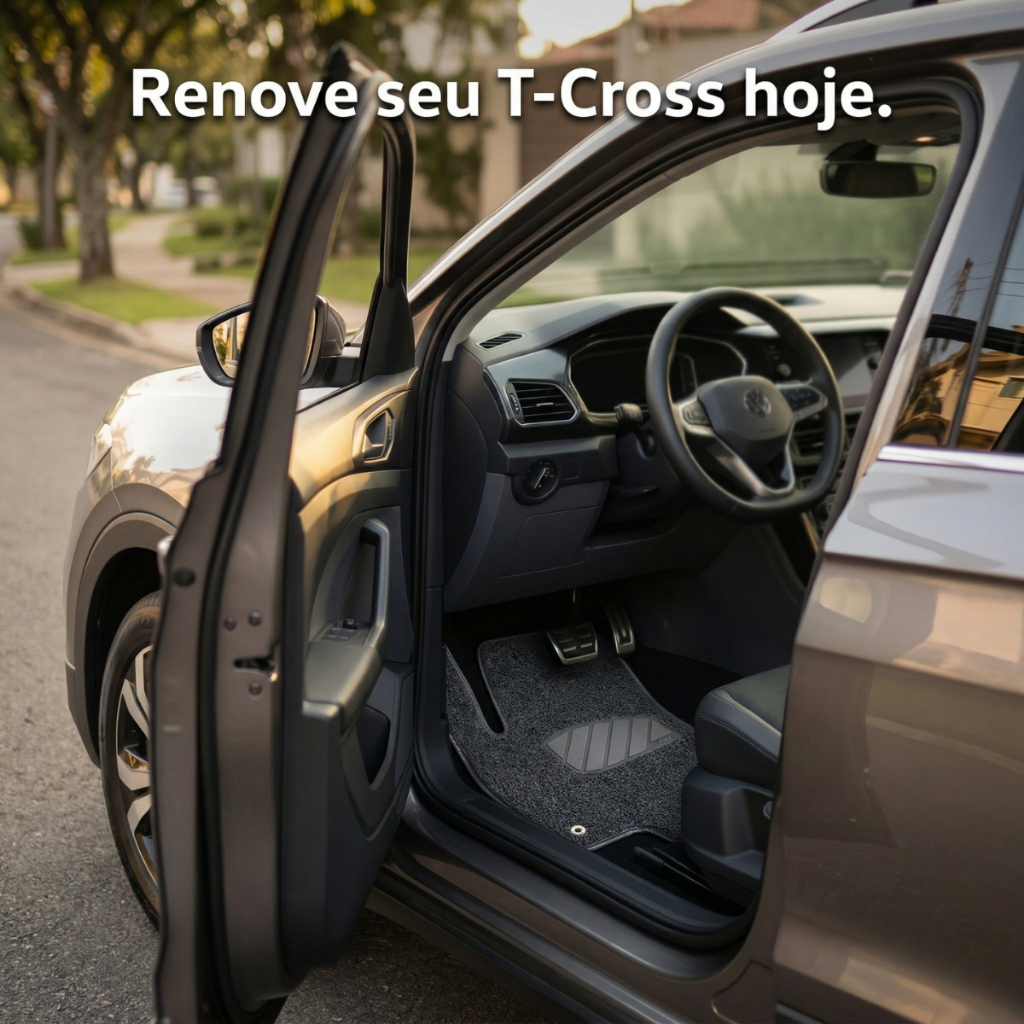Tapete Automotivo Lanzi T-Cross 2019-2027 Capacho Luxo Grafite Impermeável — imagem 2 de 2