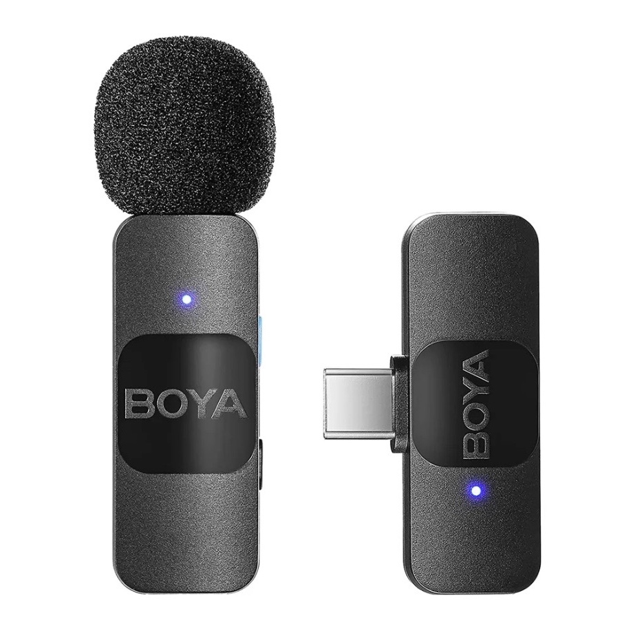 Microfone Sem Fio Boya By-v10 Lapela Ultracompacto Android Usb C