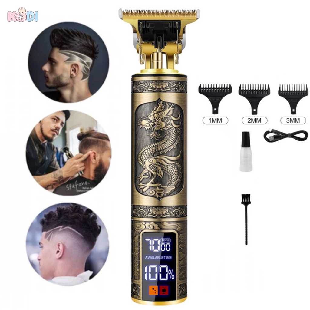 Máquina De Cortar Cabelo Barba Profissional Com Led Barbeador E Cortador Digital C/ Display Lançamento -K5