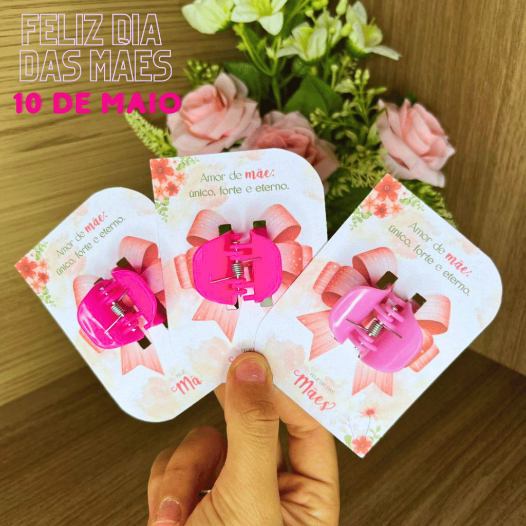 Kit 30 Lembrancinhas Presilha Mimo Cliente Tags Brinde Festa Dia das Mães Pronta Entrega Cestas