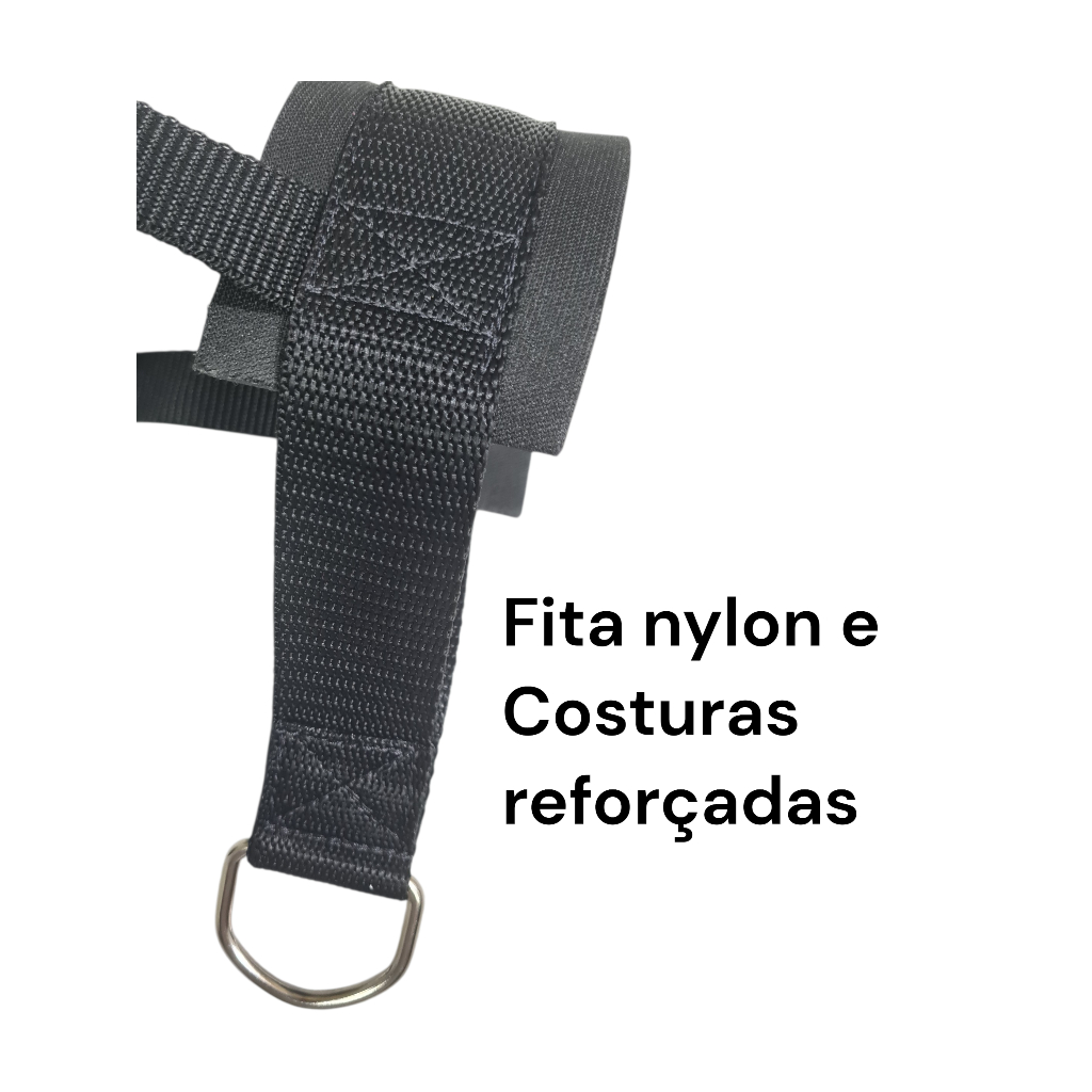 Puxador nylon unilateral apoio punho EVA com manopla musculação academia — imagem 2 de 2