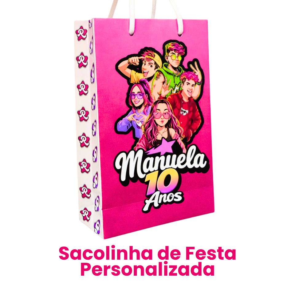 Sacolinha Personalizada Clube dos Rosas Emilly Vick Lembrancinha Aniversario ou Mesversario Infantil