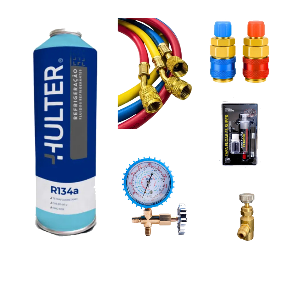Kit Reparo Ar Condicionado Automotivo Manifold Gás Tapa Fuga