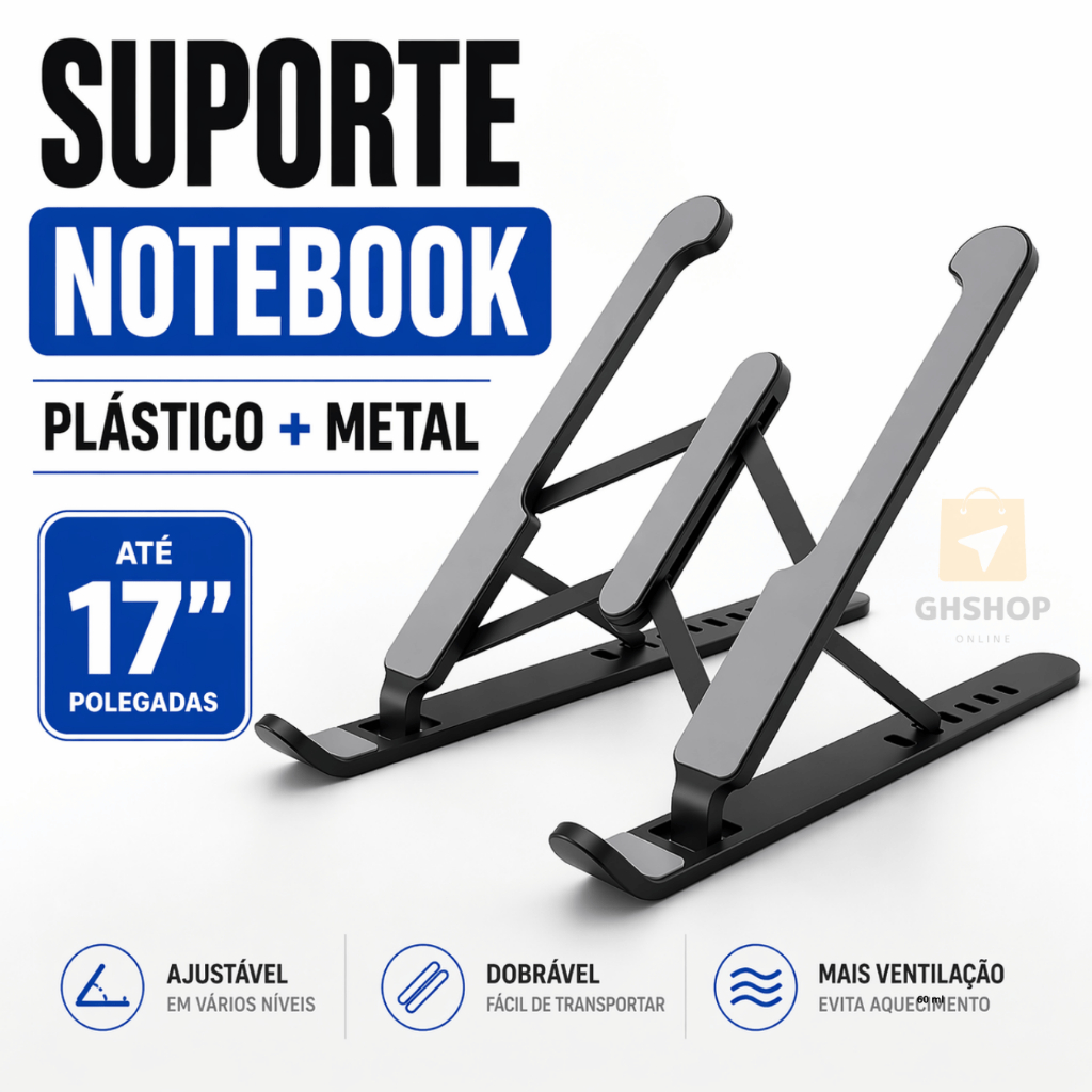 Suporte Para Notebook Base Mesa Apoio Tablet Portatil com Regulagem Dobravel