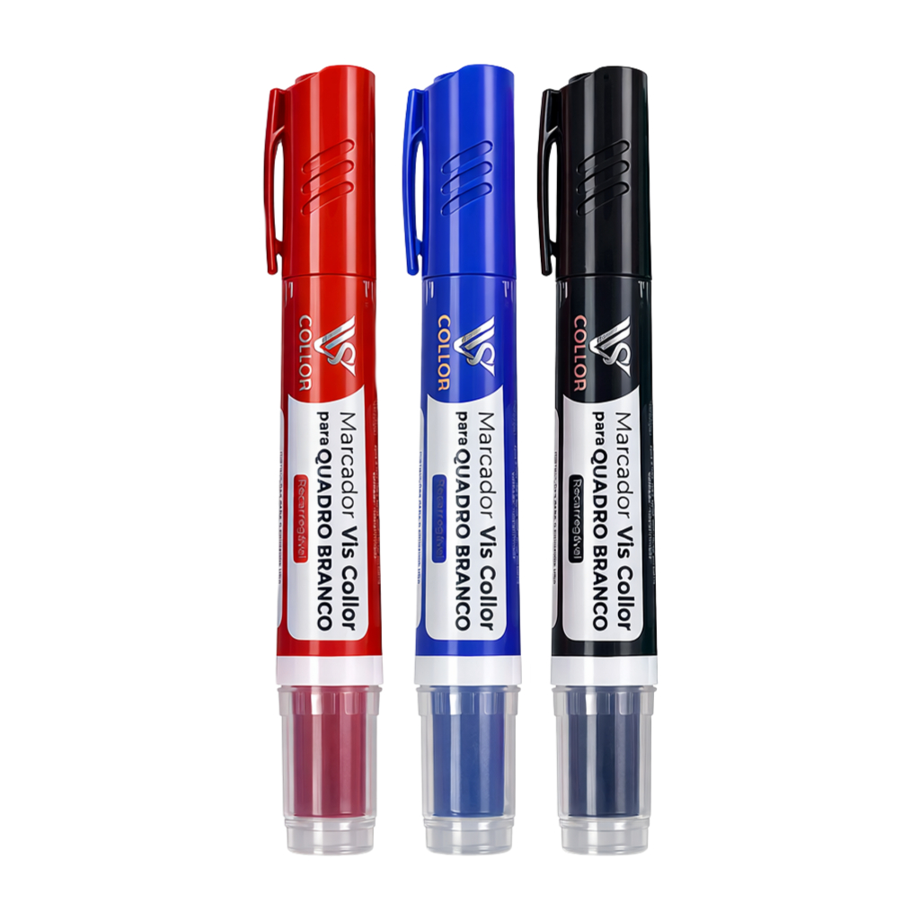 Kit 3 Pincel Marcador Para Quadro Branco Recarregavel -Não Mancha