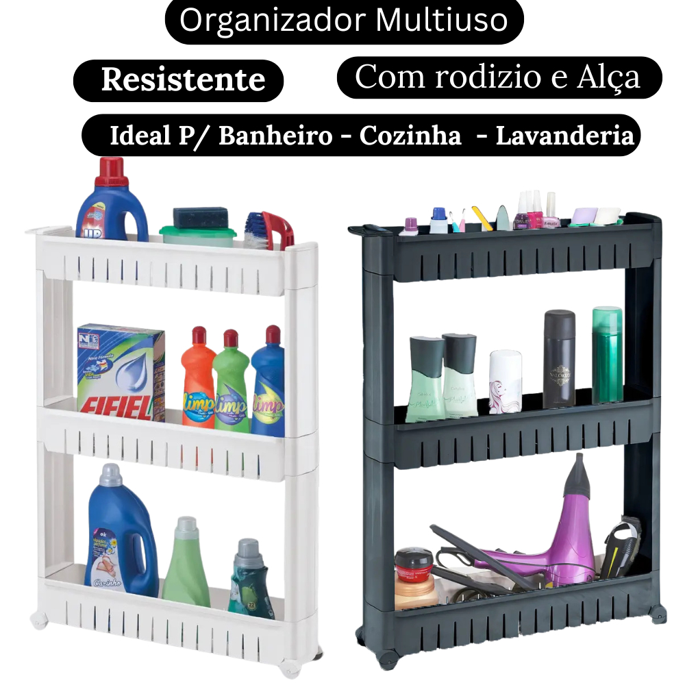 Prateleira Rack Organização Multiuso Armario Carrinho Organizador Cozinha Lavanderia Banheiro Suport