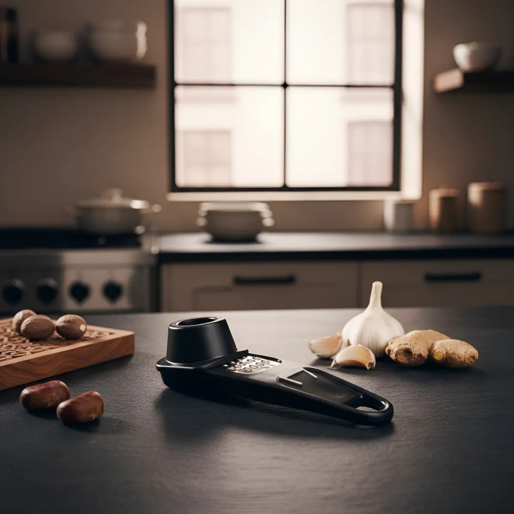 Mini Ralador Alho Gengibre Noz Moscada Castanhas Inox Multifuncional Cozinha Preto Branco Seguro Fácil Limpeza