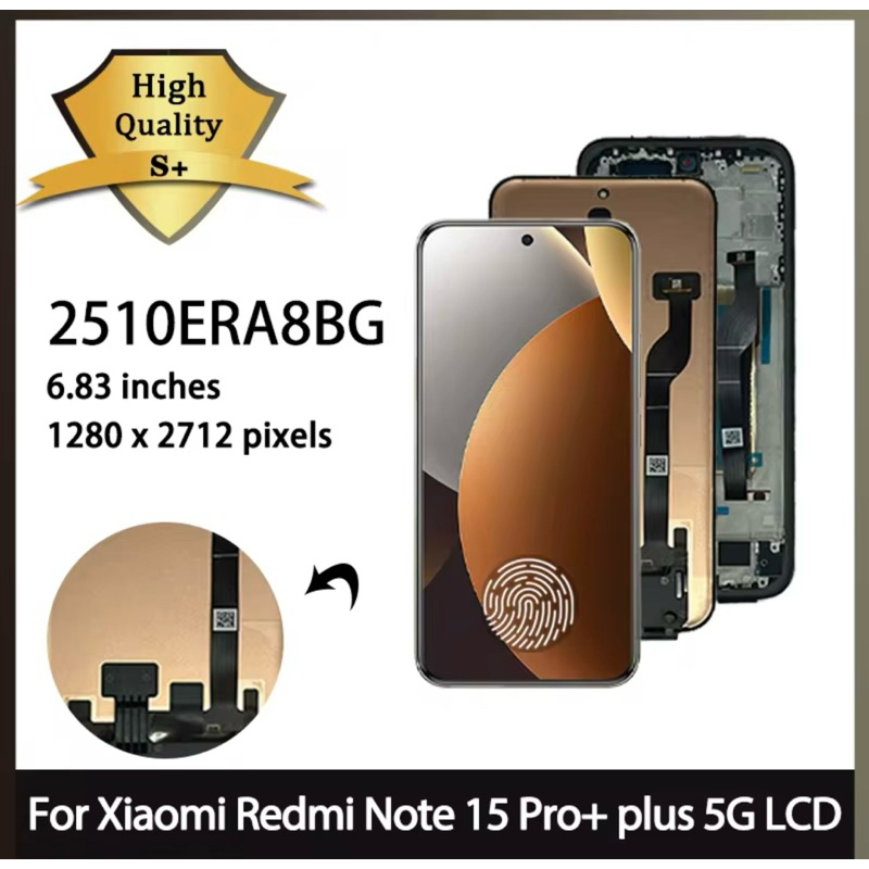 Tela Frontal Touch Compatível Xiaomi Redmi Note 15 Pro+ 5G 2510ERA8BG Amoled 120