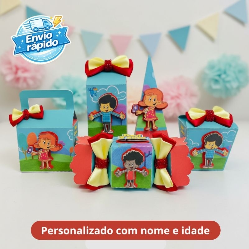 Caixinhas Tema 3 Palavrinhas |Personalizado Infantil | Lembrancinhas  | Nome e Idade | Montagem Fácil
