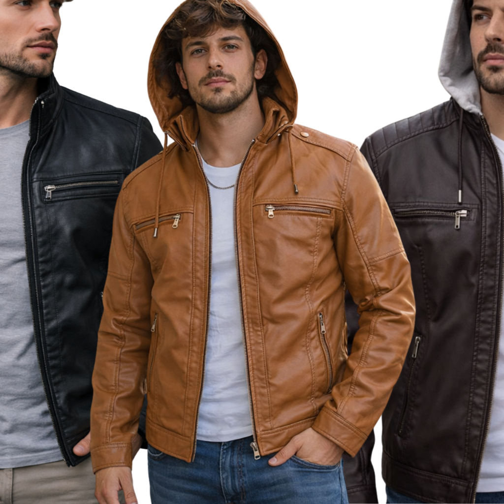 Jaqueta De Couro Masculina Casaco Blusa De Frio Corta Vento Impermeavel