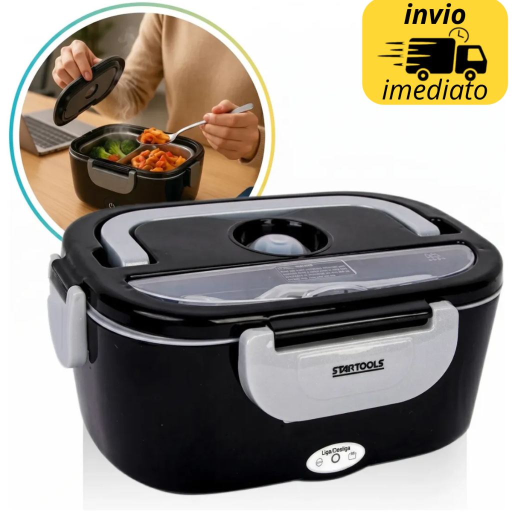Marmiteira Elétrica termica  Bivolt 1,5L Portátil Esquenta Comida Marmita Trabalho serviço