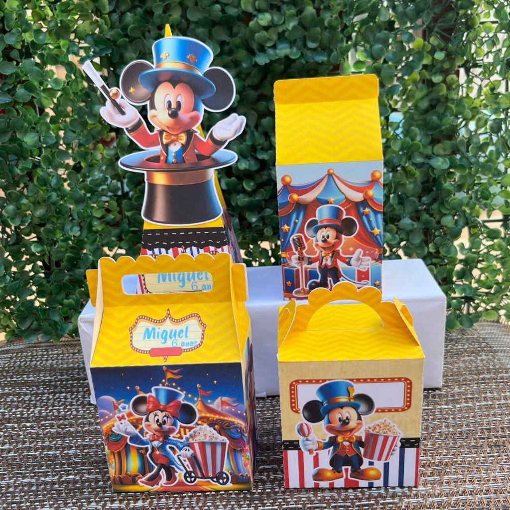 Lembrancinha caixinha personalizada Mickey Circo caixinha aniversario  kit festa mimos decoração festa Mickey Circo