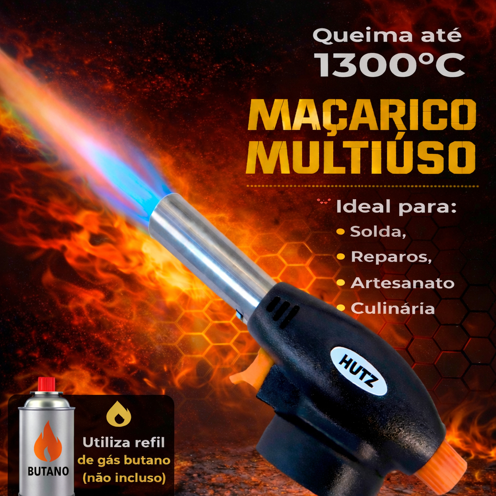 Maçarico Culinário Profissional Portátil Regulável Acendedor Gourmet Cozinha Churrasco Camping