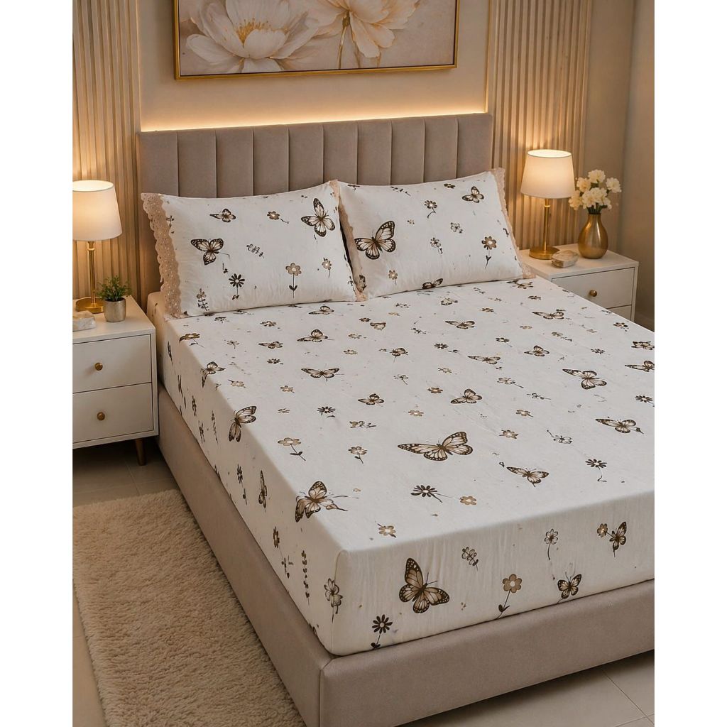 LENÇOL QUEEN 03 PEÇAS PERCAL 80/20 ESTAMPADO E LISO